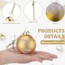 12 Pcs Gold Glass Christmas Ornament 4 Inch 2.36 Inch Matte Vintage Neutral Metallic Brown Christmas Copper Ornament Xmas Tree Ball Decoration Textured Glass Ball with Loop for Xmas Decor Party Supply
