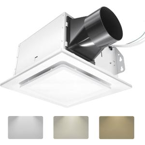 Bathroom Exhaust Fan with Light Combo,175CFM & 1.5 Sones,3-Color LED, Medium