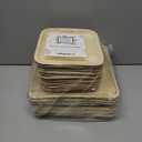 Chic Leaf Compostable & Biodegradable Palm Leaf Disposable Bamboo Plates - Disposable Party Plates for Appetizers - Camping Essentials - Reusable Party Supplies (10 & 7 Inch Square)