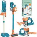 3in1 Cordless Kids Vacuum That Really Works,Toddler Pretend Play Cleaning Set with Real Suction,Housekeeping Helper for Boys and Girls Ages 3+