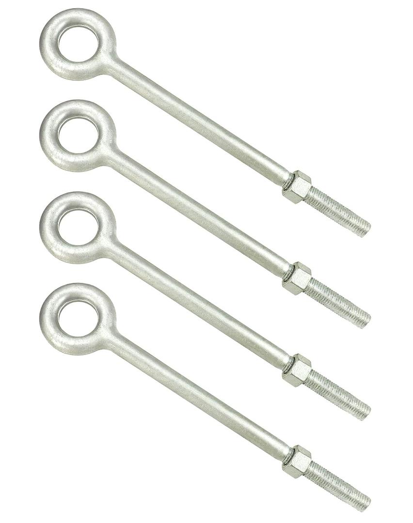 QWORK Eye Bolt with Nuts, 3/4'' x 12" Galvanized Eye Bolt, 4 Pack