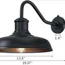 13.8'' Diameter Large Dusk to Dawn Outdoor Gooseneck Barn Light, 2 Packs, 13.8''-Dusk to Dawn Sensor