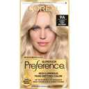 L'Oreal Paris Superior Preference Luminous Fade-Defying Permanent Hair Color, Hair Dye For Up to 9 Weeks of Radiance, Light Ash Blonde 9A, 1 Hair Dye Kit
