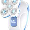 Electric Razors for Women Legs, Rechargeable Rotary Painless Shaver for Legs Bikini Facial Hair Removal, Body Wet/Dry Razor Water Resistant Grooming Kit, Cordless Womens Trimmer for Grooming, SkyBlue