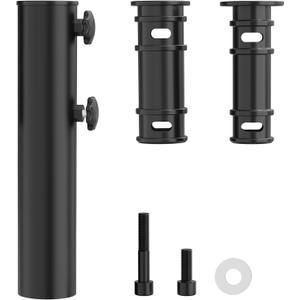 QZER Umbrella Pole Mount Stand Tube, Umbrella Stainless Steel Tube Base Replacement Parts,Heavy Duty Umbrella Base Stake Holder,Umbrella Base Holder Tube Bracket for Garden Backyard Balcony (Black-N)