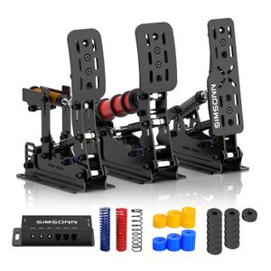 SIMSONN Plus X Racing Simulator Hydraulic Pedals Sim Racing Pedals Support Haptic Reactor (Plus X Black P3-H3)