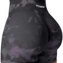 YEOREO Scrunch Workout Shorts Butt Lifting Jada Shorts Tie Dye Seamless Gym Biker Screen Print 3.6" Training Shorts, M