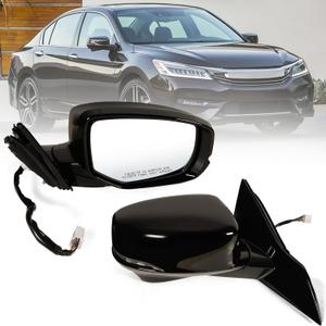 Right Passenger side Mirror Fits 2013-2017 Honda Accord with Power Glass Heated turn signals and Camera Match Black Replace 76200T2GA42ZC (12Pins)