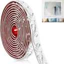 Peel and Stick PVC Crown Molding Trim Flexible Molding Trim 13.1 ft x 1" Self Adhesive Wallpaper Wall Border Mirror Frame Baseboard Cabinet for Home Decor Edge Background(White)