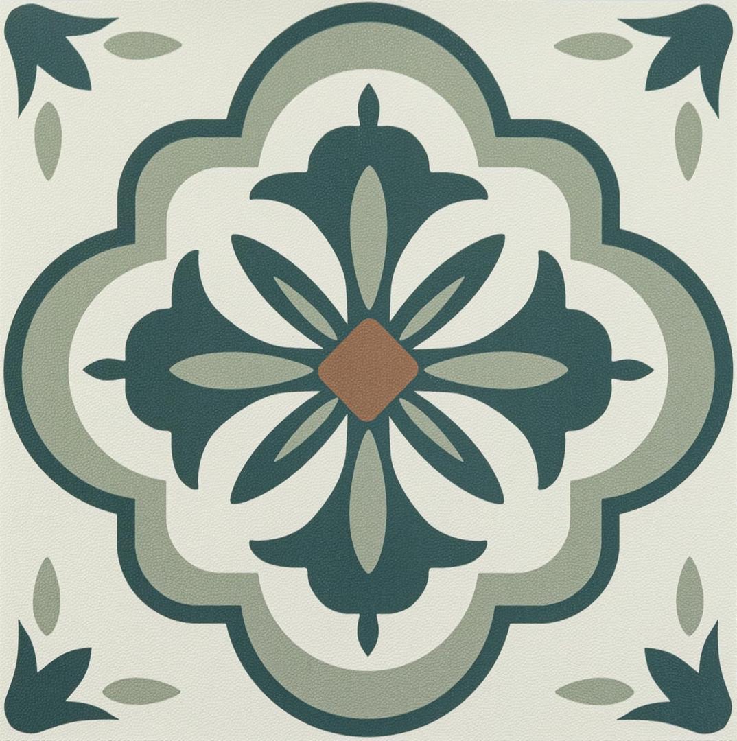 Alow Peel and Stick Floor Tile, Peel and Stick Flooring Self Adhesive, Waterproof Vinyl Flooring Suitable for Bathroom, Kitchen(11.8x11.8In, 10PCS) (Green)