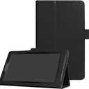 for Amazon Kindle New Fire 7 2015 HD7 SV98LN 7" Cover (5th Generation, 2015 Release) Luxury Folio Stand PU Leather Case (Li-Black)
