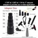 9 Pcs Universal Vacuum Attachments & Brushes for Shop Vac Accessories with 2 1/2" to 1 1/4" & 1 7/8" to 1" Adapter for Shop Vac, 1 1/4" Brush Attachment for Shop Vac, Flexible Crevice Tool