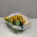 Jexine 50 Pcs Artificial Rose Flower Bulk Realistic Silk Fake Roses with Long Stem Plastic Artificial Flower Bouquet Real Looking for Home Wedding Centerpieces Party Decoration(Gold)