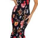 PRETTYGARDEN Women's Summer Floral Midi Tank Dress Sleeveless Strappy Ruffle Hem Smocked Bodycon Dresses,  small