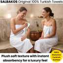 SALBAKOS 2-Piece 100% Turkish Cotton Extra Large Bath Towel 35x70 inch | Premium Hotel Quality Bath Sheet Towels | Thick, Soft, Absorbent, Oversized Bath & Beach Towels (White, 2 Bath Sheets)