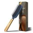 SHINLEA Slim Hair Brush for Fine Thin Thick Hair, Soft Double Nylon Bristles for Deep Detangling & Massage, Metal-Infused Luxury Gold Handle, Gift for Women Men Kids