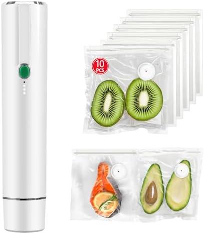 Vixino Vacuum Sealer, vacuum sealer for food, handheld vacuum sealer(Vacuum Sealers+ 10 reusable vacuum seal bags)