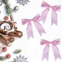 50 Pcs 5 Inches Twist Tie Satin Ribbon Bows Pretied Premade Craft Bows for Treat Bags Gift Wrapping Basket Wedding Baby Shower Brithday Christmas Party (Pink)