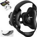 Wrestling Headgear, Youth Wrestling Headgear for Men with Chin Cup & Pad, Sorf Ear Guard for MMA, Jiu-Jitsu (for Users Age 10+) (Black Headgear & Black Strap)