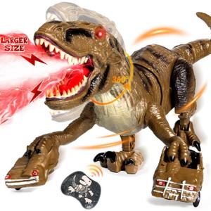 Remote Control Dinosaur Toys for Kids, Large Robot Dinosaur Toys with 360 Swaying Head & Spray, Roaring, Realistic Walking T-Rex Dinosaur Toy for Boys Girls, Best Gifts for Kids 3-5 5-7 8-12+