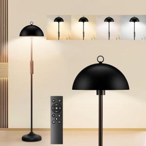Floor Lamp, Industrial Floor Lamps for Living Room, Smart Standing Lamps with Remote Control, Stepless Dimmable Colors Temperature & Brightness, Metal Floor Lamp for Bedroom, Office, Reading