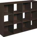 ClosetMaid Cubeicals 12 Cube Storage Shelf Organizer Bookshelf, Stackable, Vertical or Horizontal, Easy Assembly, Wood, Espresso Finish