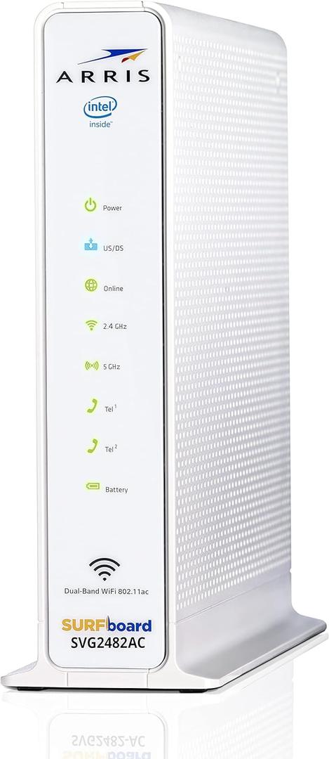 ARRIS Surfboard (24x8) DOCSIS 3.0 Cable Modem Plus AC1750 Dual Band Wi-Fi Router and Xfinity Telephone, 1 Gbps Max Speed, Certified for Comcast Xfinity Only (SVG2482AC)