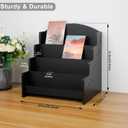 Greeting Card Organizer Display Stand ,4-Tiered Wooden Display stand for postcard /Brochure/Photos/Picture,Counter Retail Display Rack