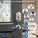 Veise Keyless Entry Door Lock with 2 Lever Handles - Electronic Keypad Deadbolt, Auto Lock, Back Lit & Easy Installation Design, Front Door Handle Sets, Satin Nickel