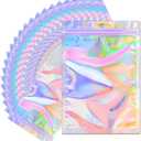 100 PCS Holographic Mylar Bags 5" x 7" Resealable Smell Proof Bags Holographic Rainbow Color Foil Pouch Zip Bag for Party Favor Food Storage, Coffee Beans, Candy & Jewelry Packaging