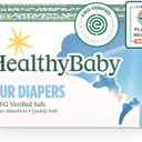 HealthyBaby Our Diapers | EWG Verified Safe & Plant-Based Diapers | Leak Protection | Soft Organic Cotton Shell | Chlorine-Free Diaper for Sensitive Skin | Size 1 (7-14lbs) 70 Count