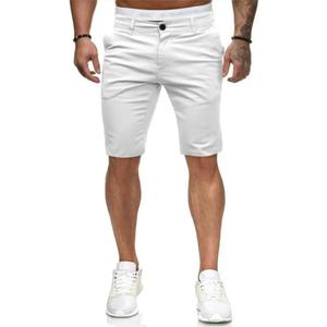 HUNGSON Men's Casual Shorts Lightweight Golf Shorts with 4 Pockets Stretch Quick Dry Comfy Work Shorts (White)