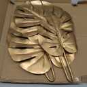 DILATATA 3 Pcs Artificial Monstera Leaves With Long Stem - Golden Tropical Plant, Gold Palm Leaves, Philodendron Fronds for Wedding, Hawaiian Luau, Jungle Party Decorations