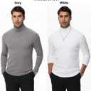 Mens Turtleneck Shirts Long Sleeve Thermal Undershirts Stretch Slim Fit Basic Tops Navy X-Large (XL)