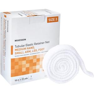 McKesson Tubular Elastic Retainer Net Dressing, Non-Sterile, Hand, Arm, Leg, Foot, Size 3, 10 in x 25 yd, 1 Count, 1 Pack
