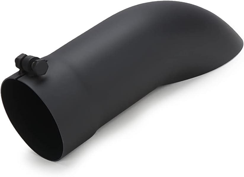 A-KARCK Turn Down Exhaust Tip 3" Inlet, Black Tailpipe Tip with 3" Inlet & Outlet 12" Overall Length, Stainless Steel Structure Replaces Rusted Tailpipes