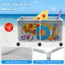 69"x33"x35" Extra Large Pool Storage Bin, 285 Gallon Pool Float Storage Organizer for Noodles, Toys, Floats and Balls, Outdoor Mesh Rolling Pool Toy Storage Organizer Bin for Swimming Equipment