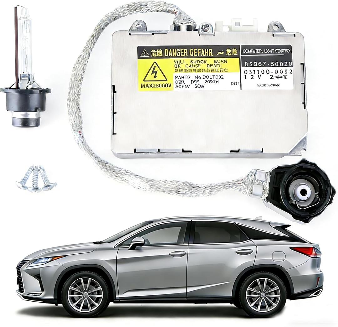 Xenon HID Headlight Ballast W/Igniter & D2S Bulb 85967-50020 Compatible with 01-05 for Lexus IS300 01-06 for Lexus LS430 02-05 for Lexus SC430 04-08 for Mazda RX-8 04-10 for Toyota Sienna