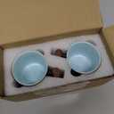 Ceramic Espresso Cups with Wooden Handle Espresso Shot Cups Ceramic Tea Cups Porcelain Demitasse Cups for Coffee or Tea, 2oz (black, 2) 