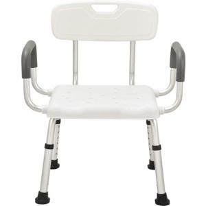 Urby Plus Size 24in Extra Wide Shower Seats for Adults with Arms & Back, Semi Pre-Assembled Bath Chairs for Seniors, or Big & Tall Person. 150kg Weight Capacity. Square