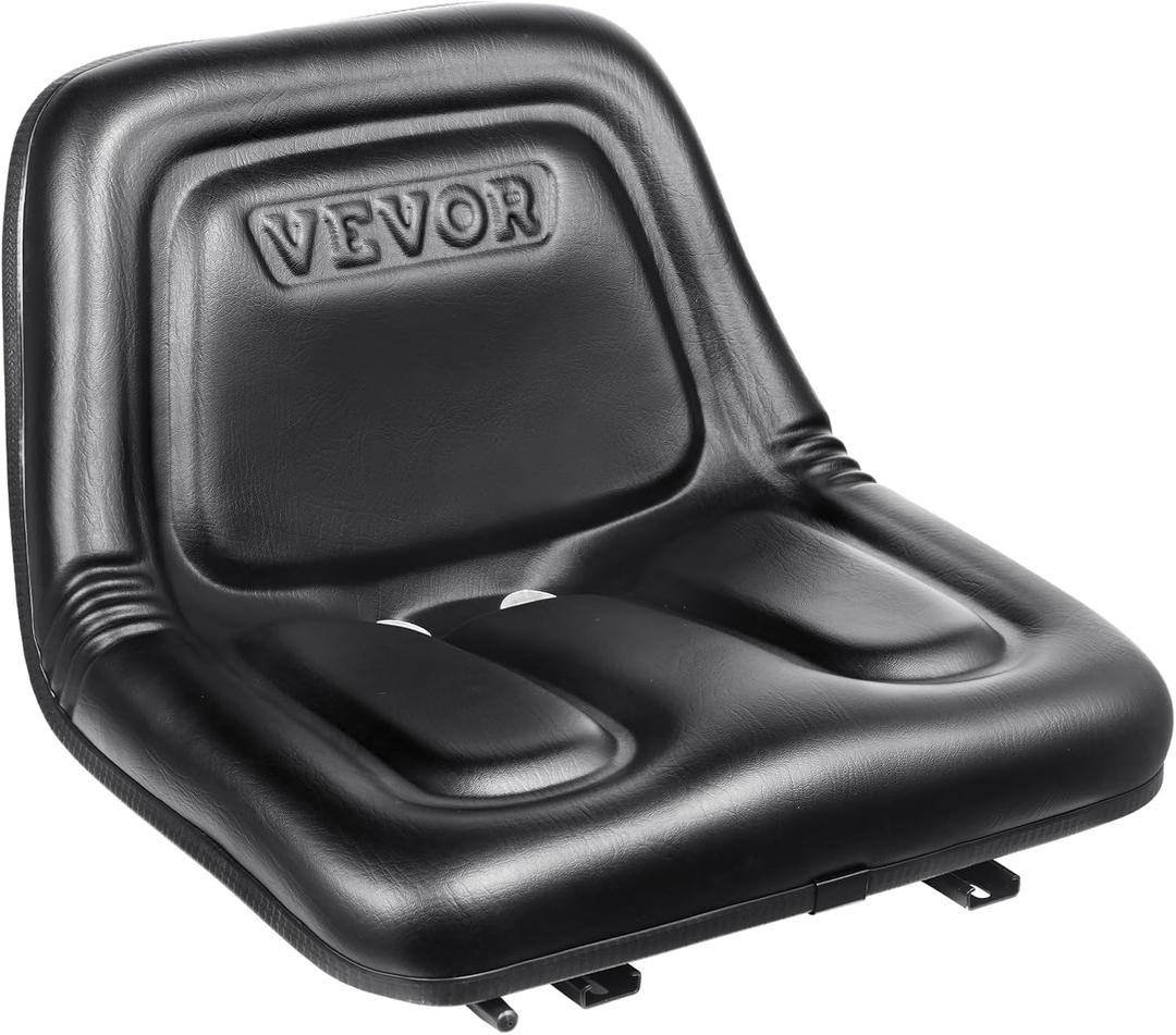VEVOR Universal Tracor Seat, Lawn Mower Seat with Micro Switch and Drainage Holes, 6.3-11.8 inch Extended Slot Tractor Seat for Tractor Loader Excavator