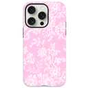 SobLn for iPhone 16 Pro Max Case, Cute Vintage Lace Flower Pattern Phone Case for Women Girls, Aesthetic Elegant Hybrid 2-Layer Hard Shell Protective Cover, Black & White Floral Lace