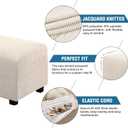 H.VERSAILTEX Ottoman and Sofa Seat Cushion Combined Cover Slipcover Rectangle Sofa Slipcover Fit Length 56'-75' Suitable for L Shaped Seat Cushion Cover or Chaise Part Cover Stretch Thick - Natural