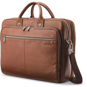 Samsonite Classic Leather Toploader Briefcase, 16. 0" X 12. 0" X 5. 0", Cognac