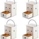 Carpenter Bee Traps for Outside 4PACK Durable, Weather-Resistant, Eco-Friendly Wooden Wasp Trap for Outdoor Use