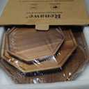 Set of 3 Acacia Wood Serving Trays Cheese Platters Party Hosting Essentials Gifts Charcuterie Board for Vegetable Fruit Food Round Tray Wooden Appetizer Platter Christmas Plates Dish Serving Boards (12&10&8 inch (3 Pcs))