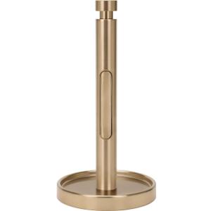 Ivilon Countertop Paper Towel Holder - Weighted Heavy Duty Steel Stand with Non-Slip Base for a Steady One-Handed One Sheet Tear - Fits All Rolls - Warm Gold
