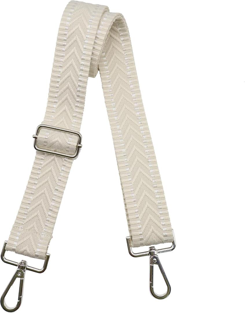 Crossbody Straps for Purses Silver Hardware Purse Strap Wide Shoulder Strap Adjustable Replacement,Retro Jacquard Embroidery for Shoulder Bags