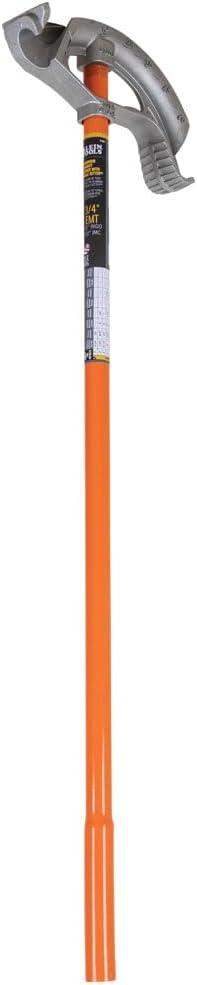 Klein Tools 51607 Aluminum Conduit Bender Full Assembly, 3/4-Inch EMT, 1/2-Inch Rigid, Wide Foot Pedal, Benchmark Symbols and Angle Setter, One Size