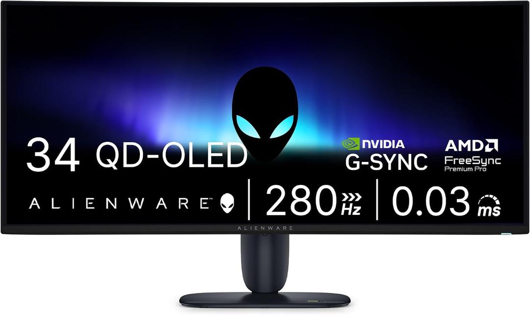 Alienware 34 Gaming Monitor AW3426DW, UWQHD QD-OLED, 280Hz, 0.03ms, G-SYNC
